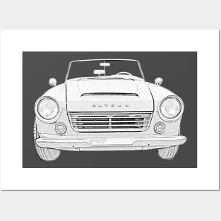 Datsun Roadster 1960s classic car monochrome Posters and Art